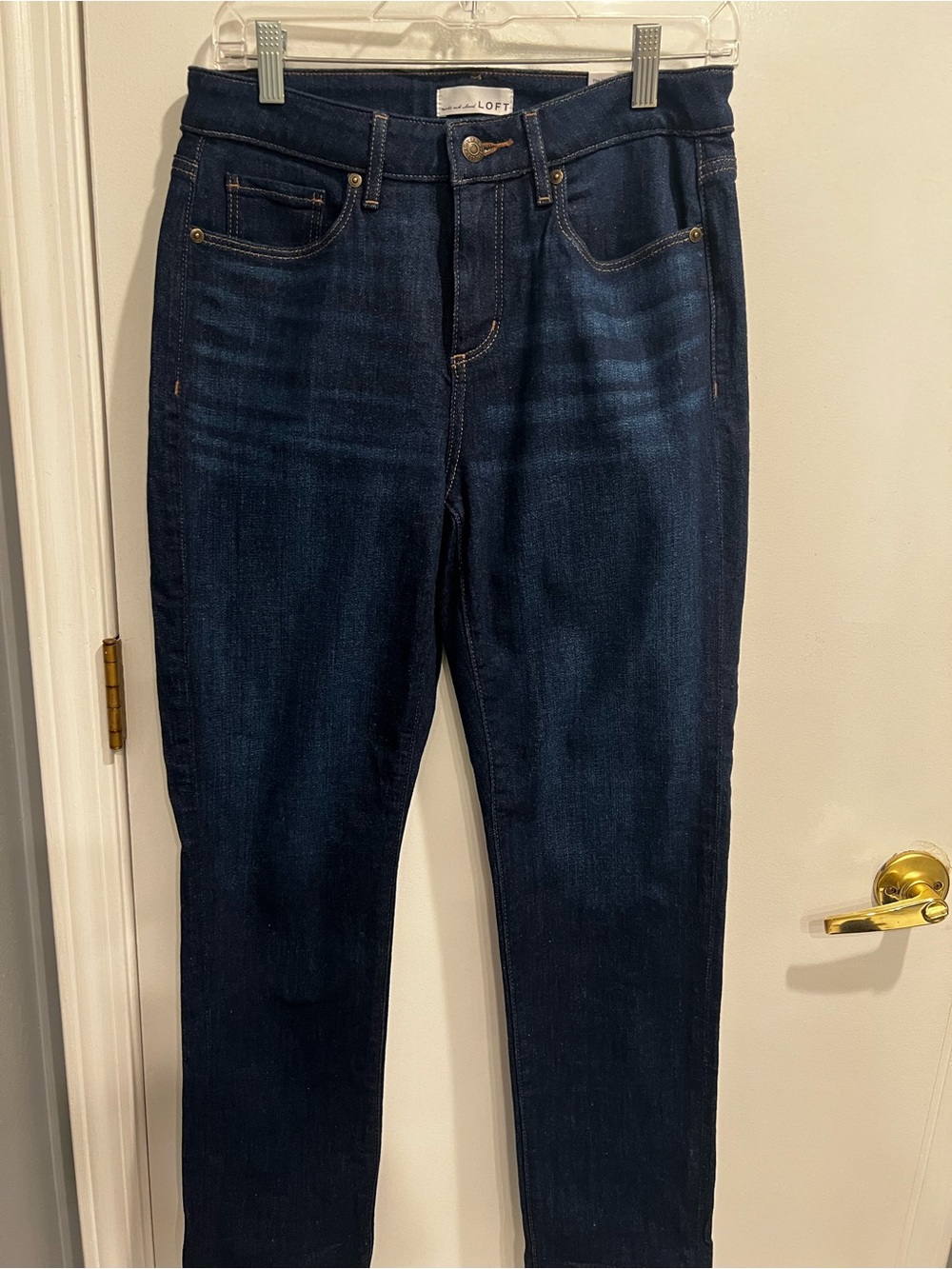 LOFT The Girlfriend Midrise Curvy Women's Dark Blue Jeans Size 4/27 NWT